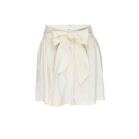 MISA Los Angeles Callae Shorts Ivory White Tie Belt High Waist S NWT $198 - Picture 5 of 8